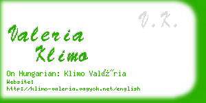 valeria klimo business card
